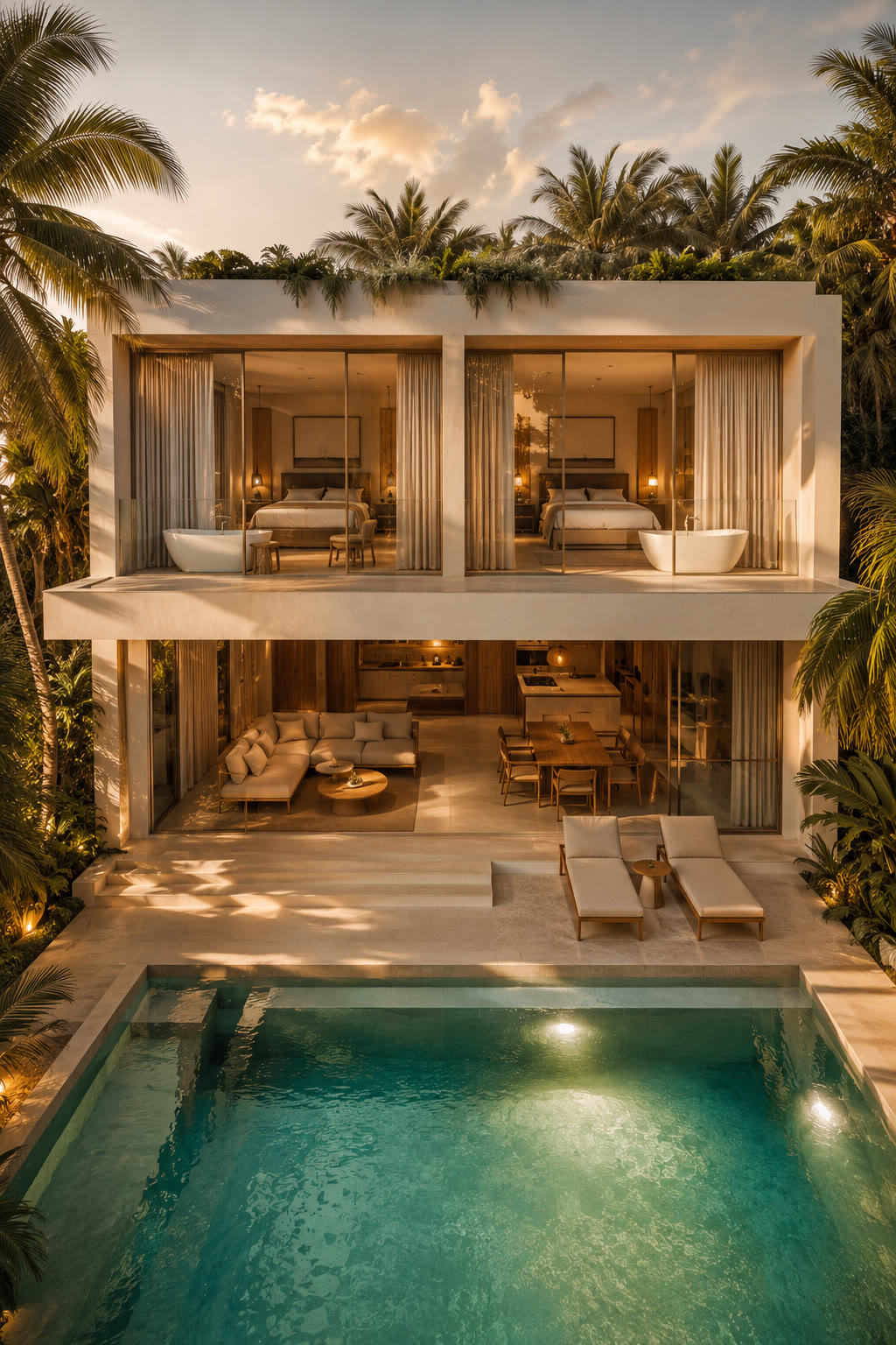RISE Villas – одна вилла: две равные спальни наверху, бассейн внизу